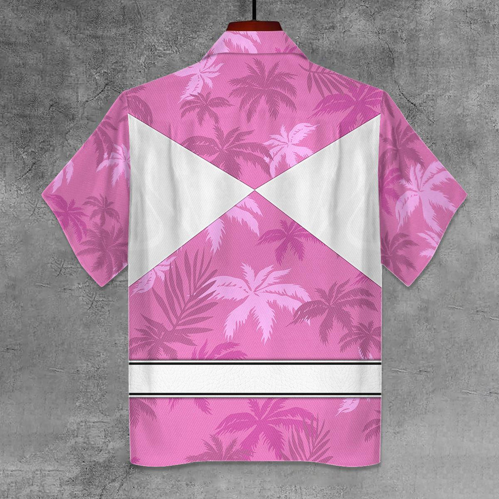 Pink Ranger x Tommy Vercetti Hawaiian Shirt Beach Shorts - OodieGang.com