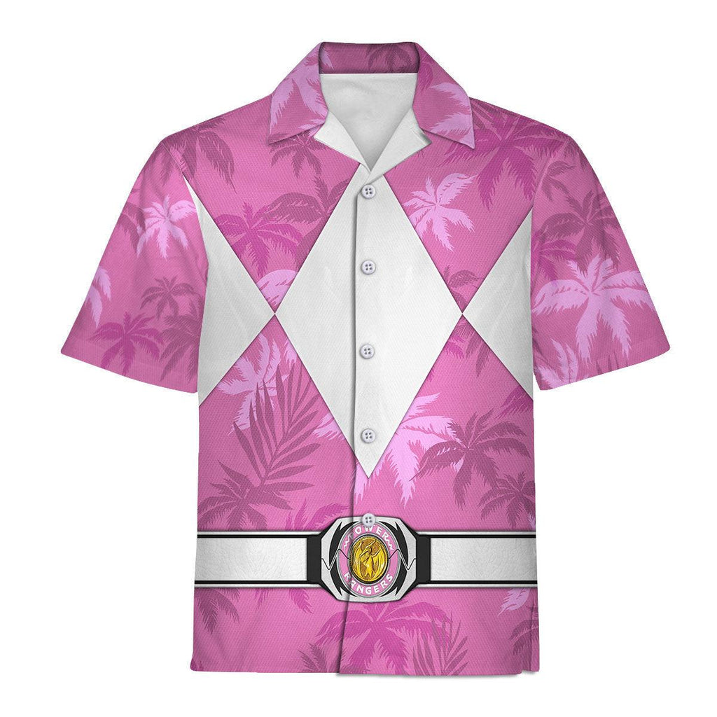 Pink Ranger x Tommy Vercetti Hawaiian Shirt Beach Shorts - OodieGang.com