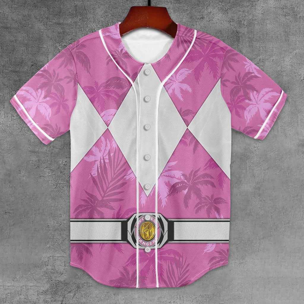 Pink Ranger x Tommy Vercetti MLB Jersey Shirt Beach Shorts - OodieGang.com