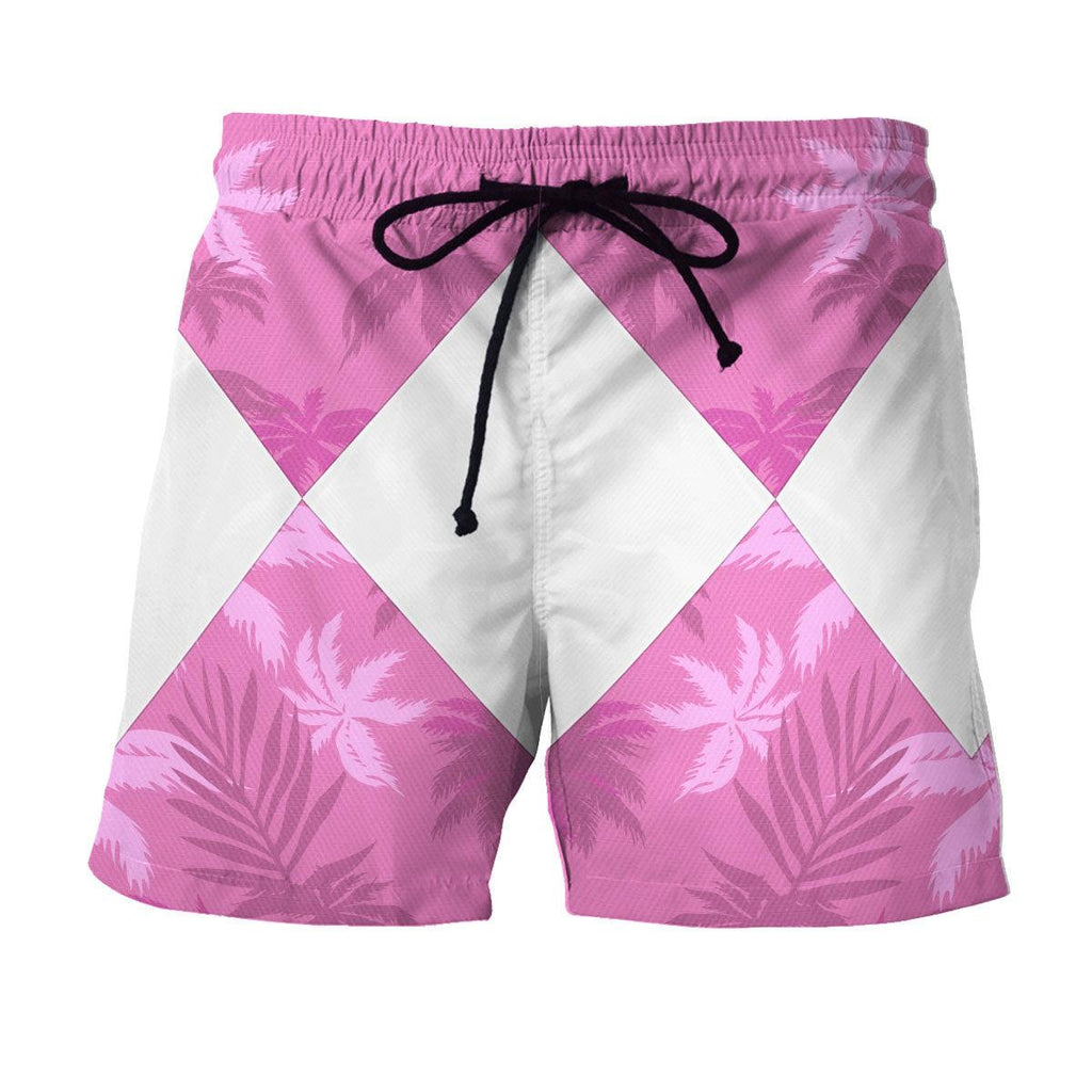 Pink Ranger x Tommy Vercetti MLB Jersey Shirt Beach Shorts - OodieGang.com