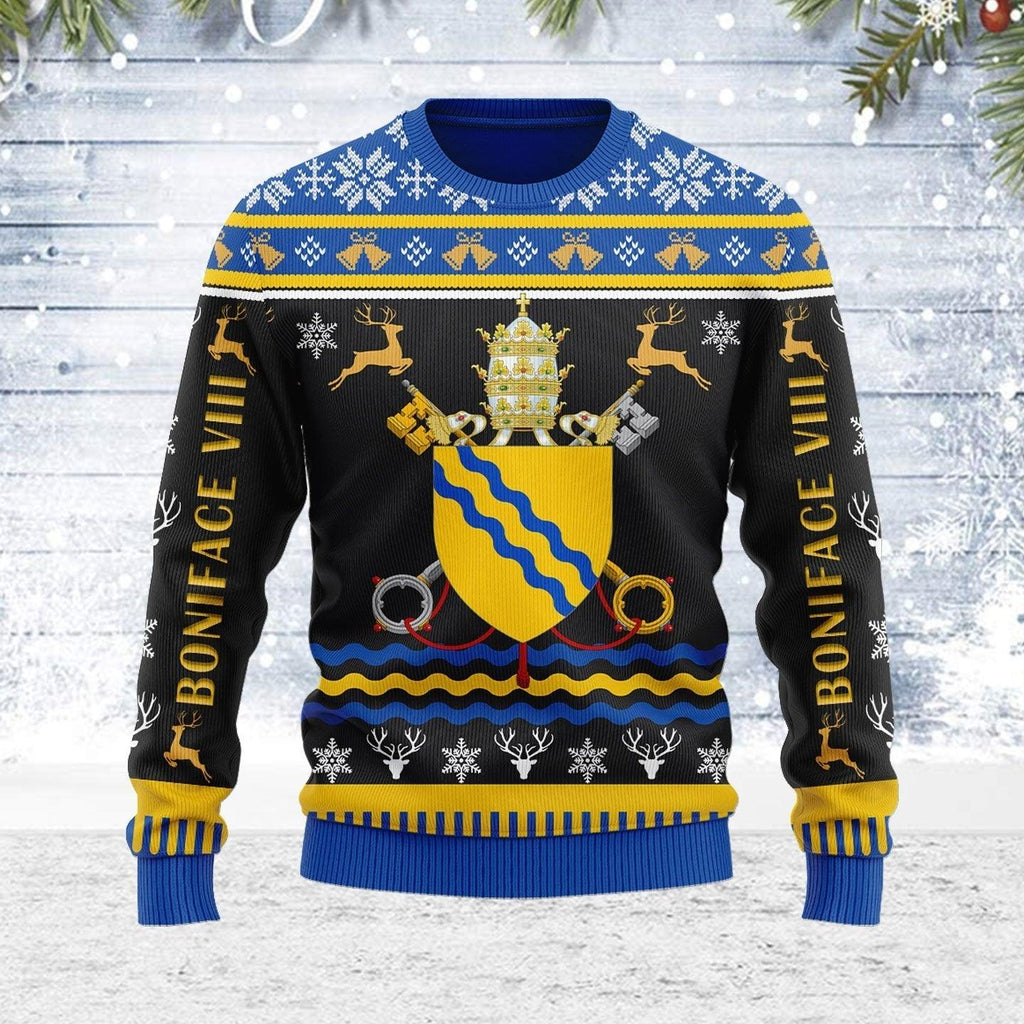 Pope Boniface VIII Coat of Arms Ugly Christmas Sweater - OodieGang