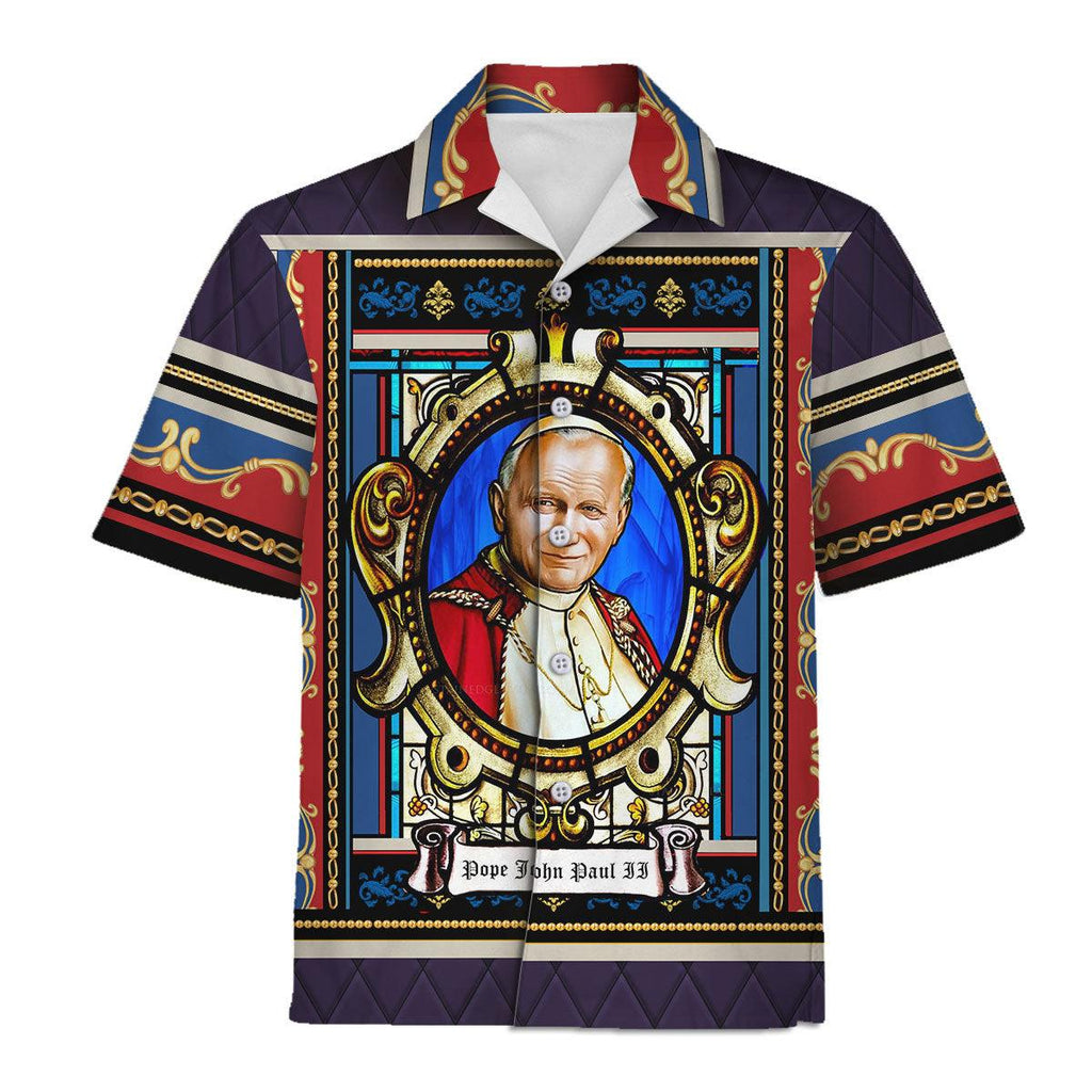 Pope John Paul II Stained Glass Hawaiian Shirt - OodieGang.com