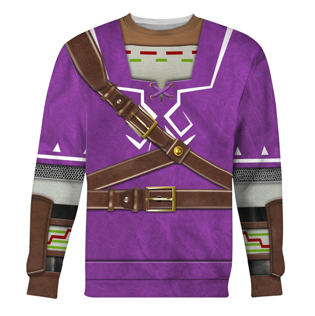 Purple Link Attire Unisex Hoodie Sweatshirt T-shirt Sweatpants Cosplay - OodieGang.com