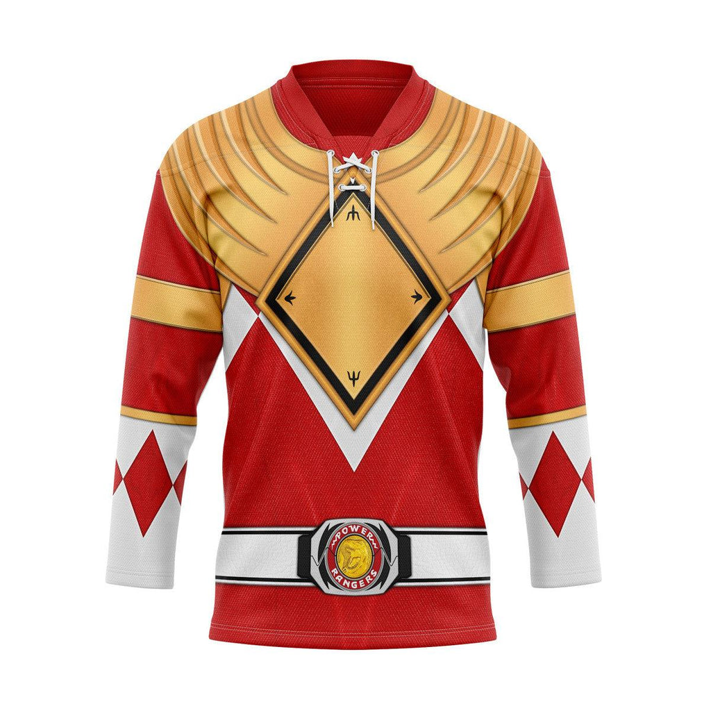 Red Ranger Dragon Shield Hockey Jersey - OodieGang.com