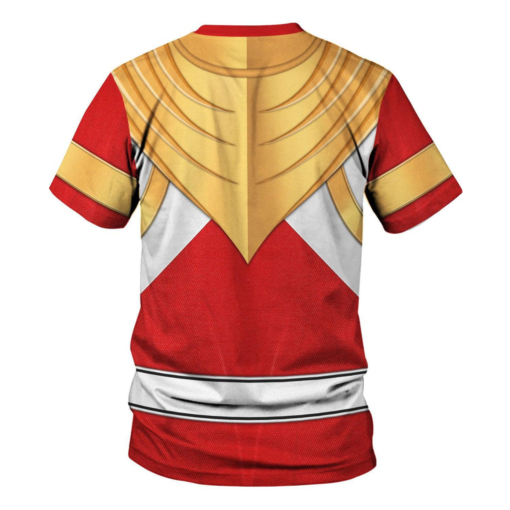 Red Ranger Dragon Shield Hoodies Sweatshirt T-shirt Hawaiian Tracksuit - OodieGang.com