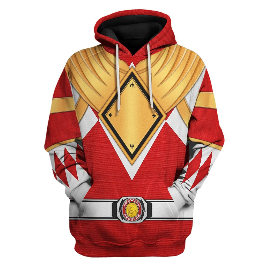 Red Ranger Dragon Shield Hoodies Sweatshirt T-shirt Hawaiian Tracksuit - OodieGang.com