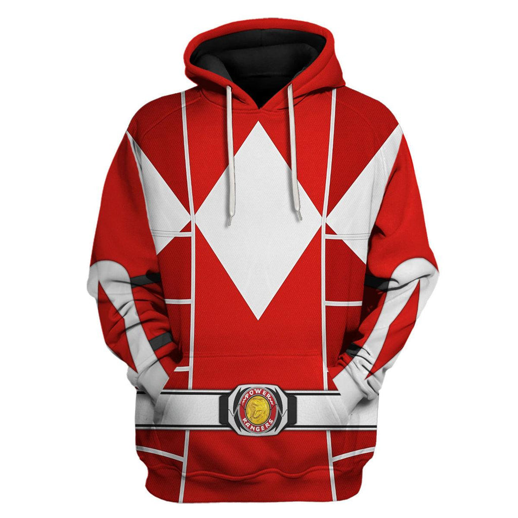 Red Ranger Mighty Morphin Cosplay Hoodies Sweatshirt T-shirt Hawaiian - OodieGang.com