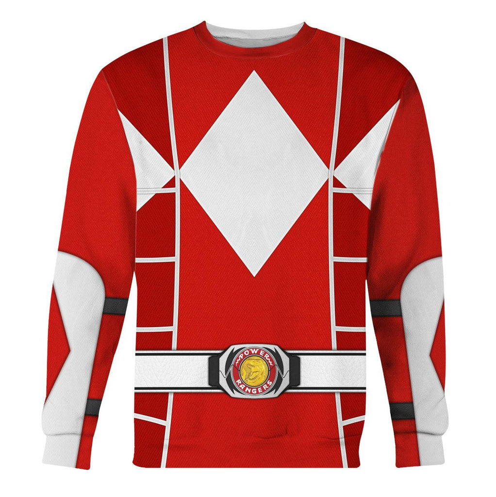 Red Ranger Mighty Morphin Cosplay Hoodies Sweatshirt T-shirt Hawaiian - OodieGang.com