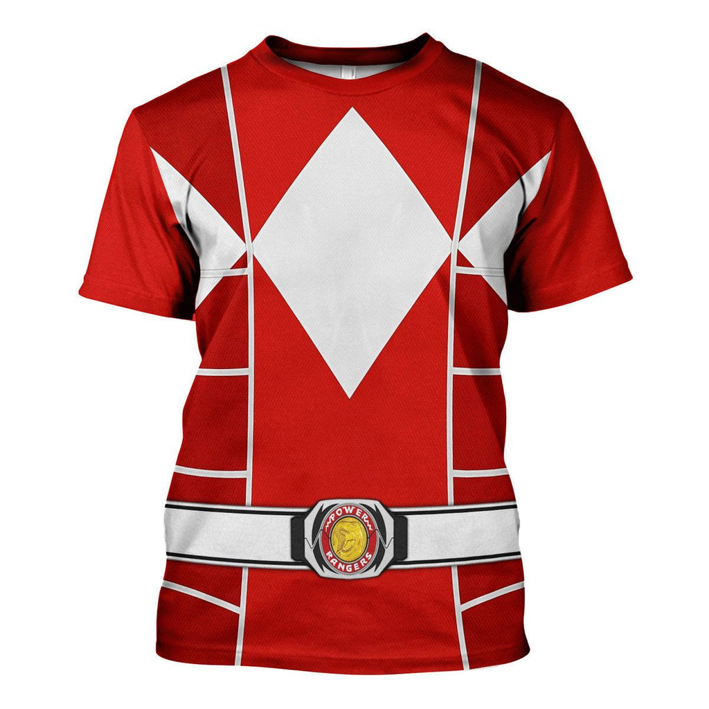 Red Ranger Mighty Morphin Cosplay Hoodies Sweatshirt T-shirt Hawaiian - OodieGang.com