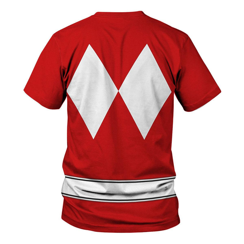 Red Ranger Mighty Morphin The Movie (1995) Hoodies Sweatshirt T-shirt Hawaiian - OodieGang.com