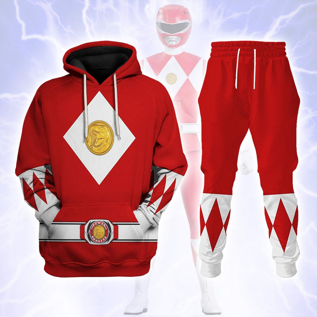 Red Ranger Mighty Morphin The Movie (1995) Hoodies Sweatshirt T-shirt Hawaiian - CustomsPig.com