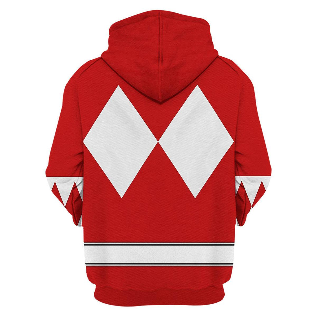 Red Ranger Mighty Morphin The Movie (1995) Hoodies Sweatshirt T-shirt Hawaiian - OodieGang.com