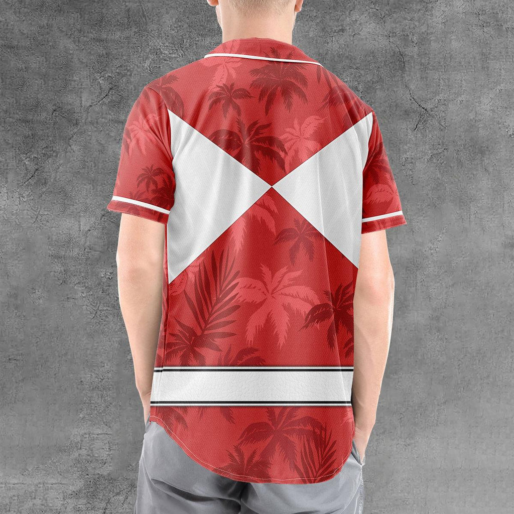 Red Ranger x Tommy Vercetti MLB Jersey Shirt Beach Shorts - OodieGang.com