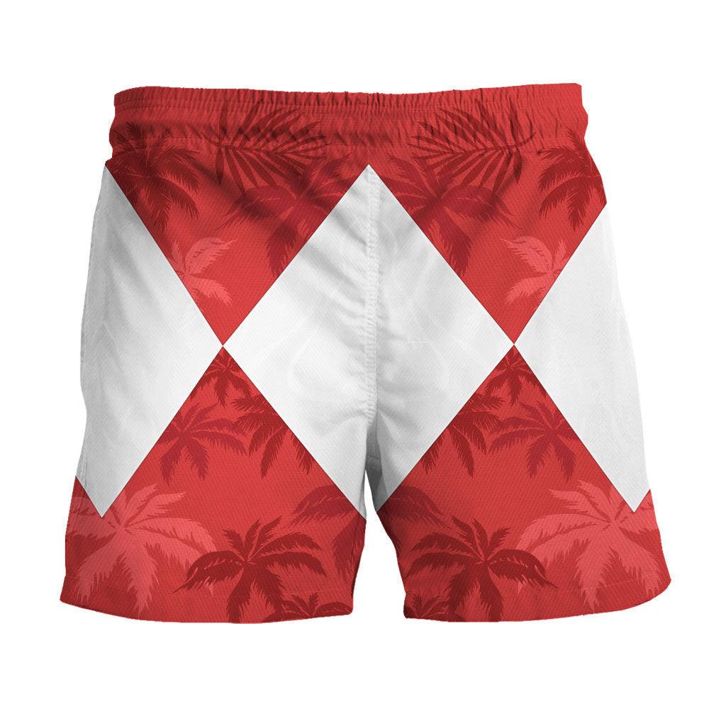 Red Ranger x Tommy Vercetti MLB Jersey Shirt Beach Shorts - OodieGang.com