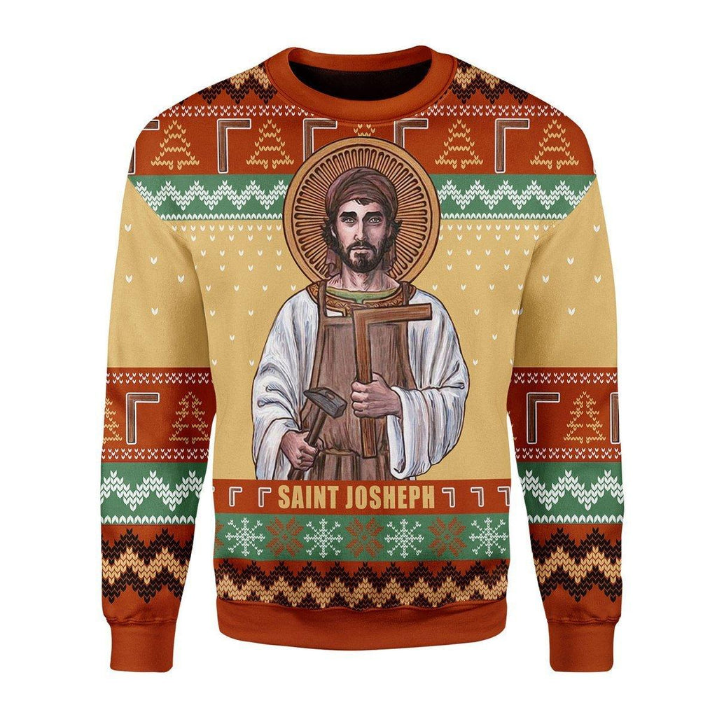 Saint Joseph The Worker Christmas Sweater - OodieGang