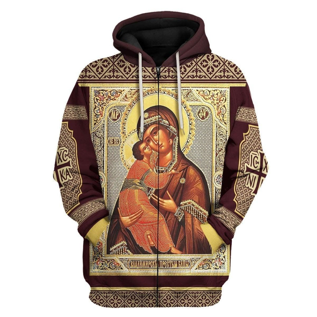 Sweatshirt Virgin Of Vladimir Zip Hoodie - OodieGang