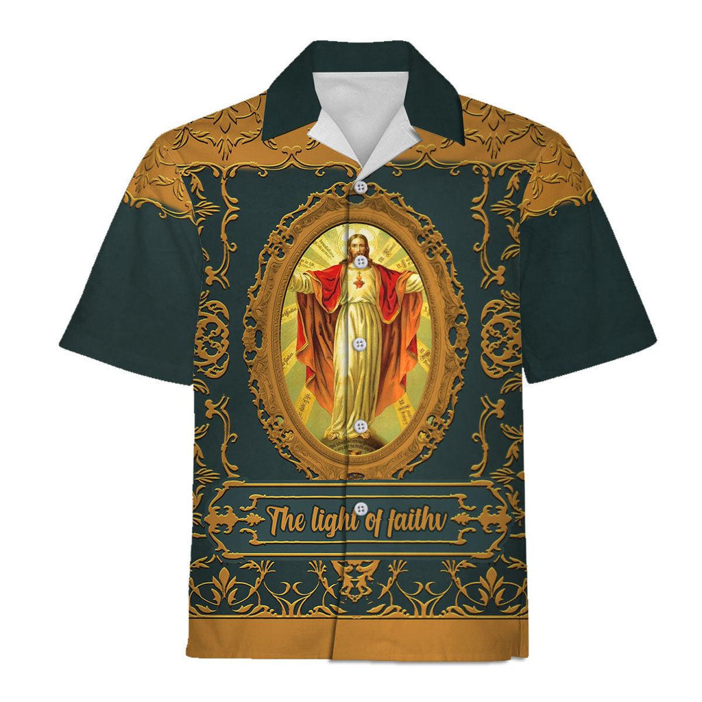 The Light Of Faith Jesus Christ Hawaiian Shirt - OodieGang.com