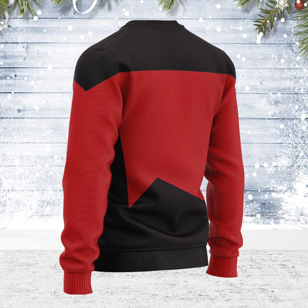 The Next Generation Red Uniform Themed Costume Christmas Wool Sweater - OodieGang.com