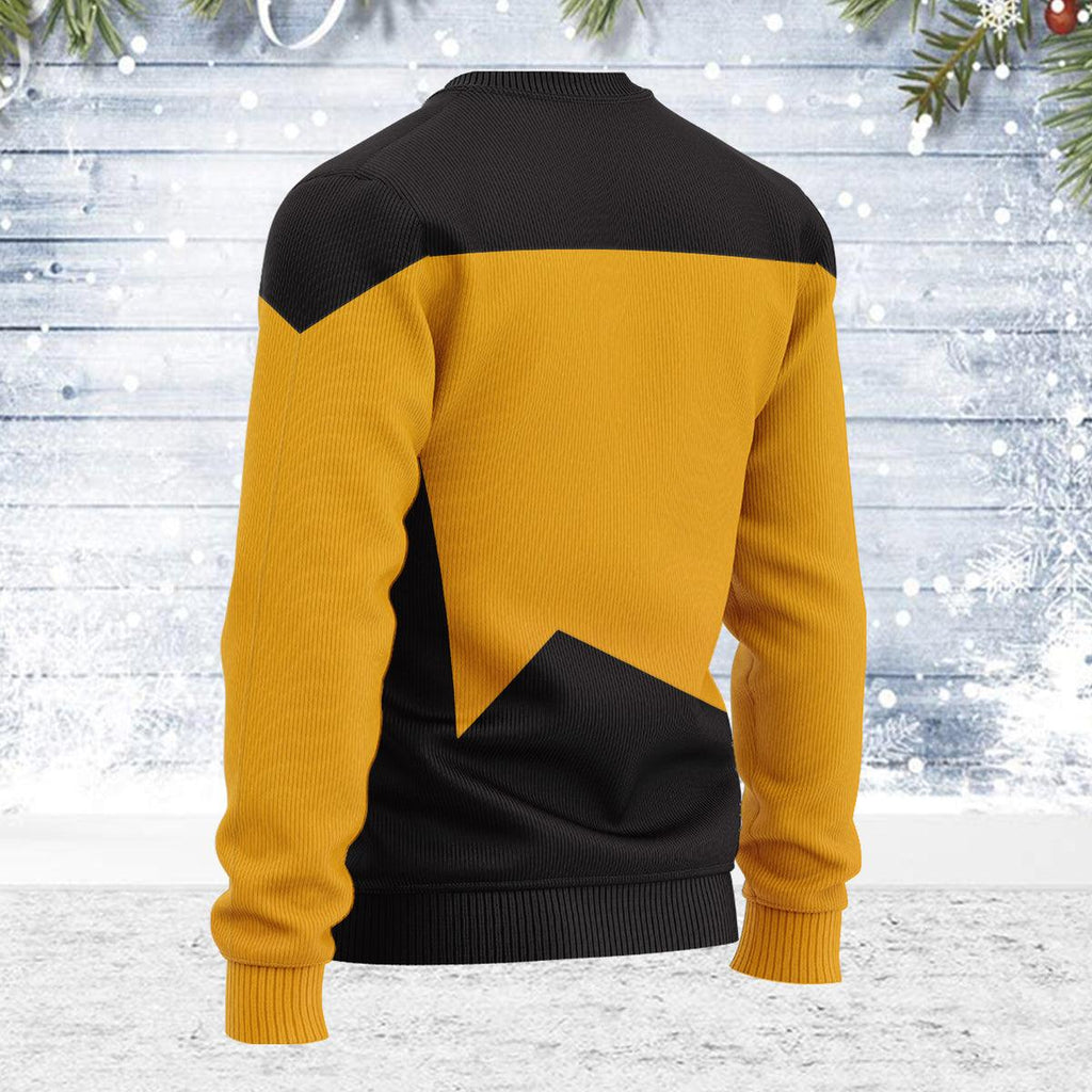 The Next Generation Yellow Uniform Themed Costume Christmas Wool Sweater - OodieGang.com