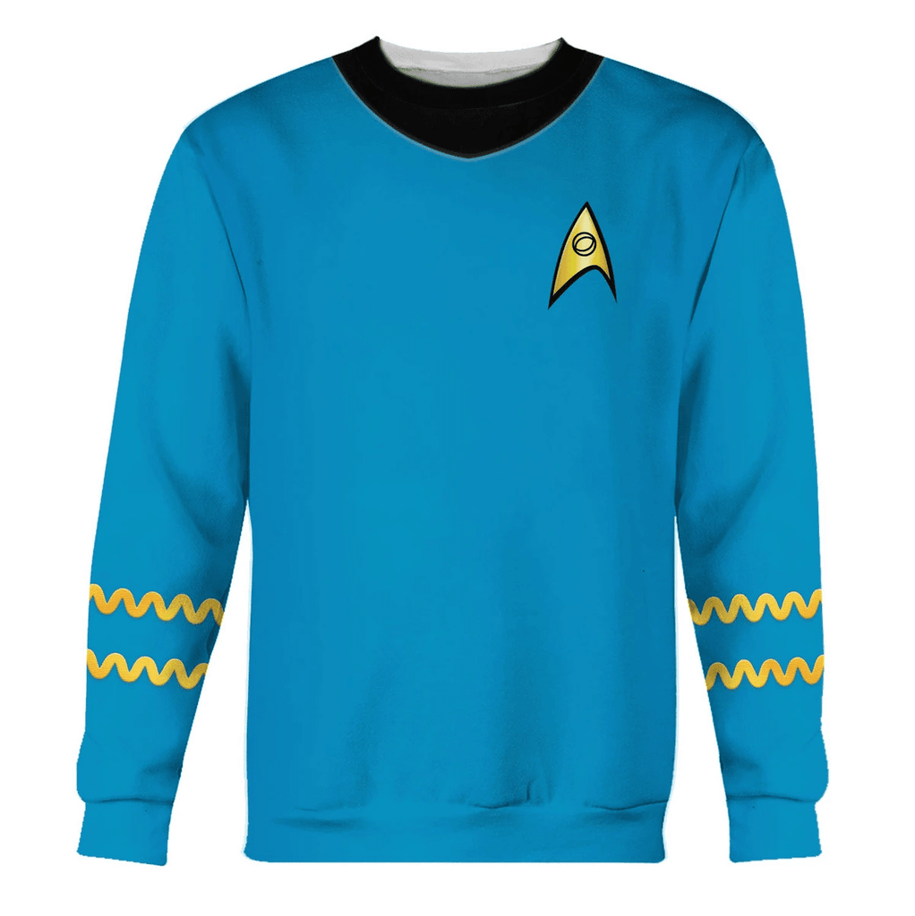 The Original Series Spock Blue T-shirt Hoodie Sweatpants Apparel - OodieGang.com