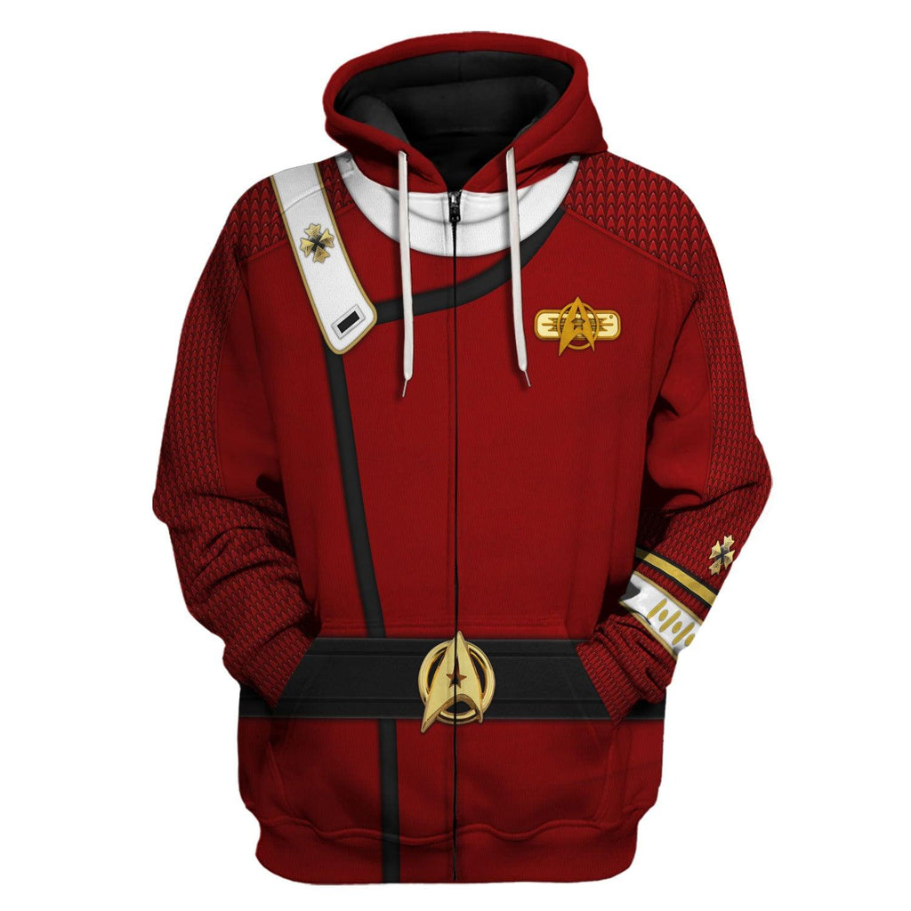 The Star Trek Admiral Pike Costume Fleece Hoodie Sweatshirt T-Shirt Sweatpants Apparel - OodieGang.com