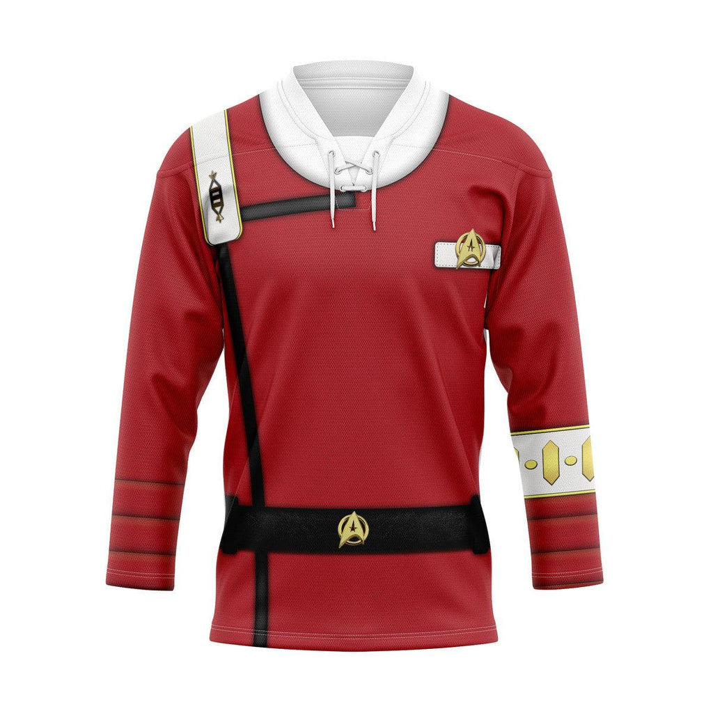 The Wrath of Khan Starfleet Officer Red T-shirt Hoodie Sweatpants Apparel Hockey Jersey - OodieGang.com