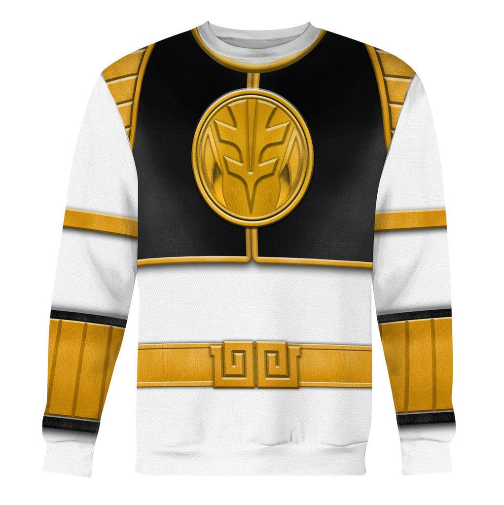 White Ranger Mighty Morphin Hoodies Sweatshirt T-shirt Hawaiian Tracksuit - OodieGang.com