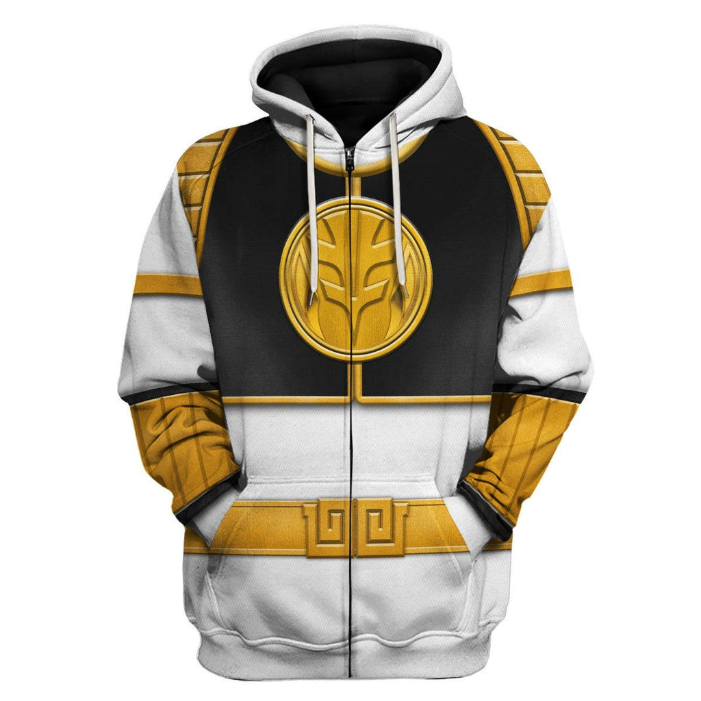 White Ranger Mighty Morphin Hoodies Sweatshirt T-shirt Hawaiian Tracksuit - OodieGang.com