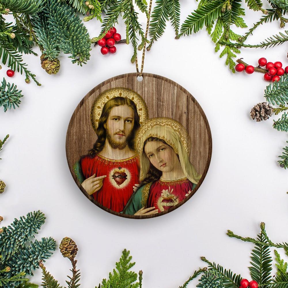 Wood Ornament Mother Mary And Jesus - OodieGang