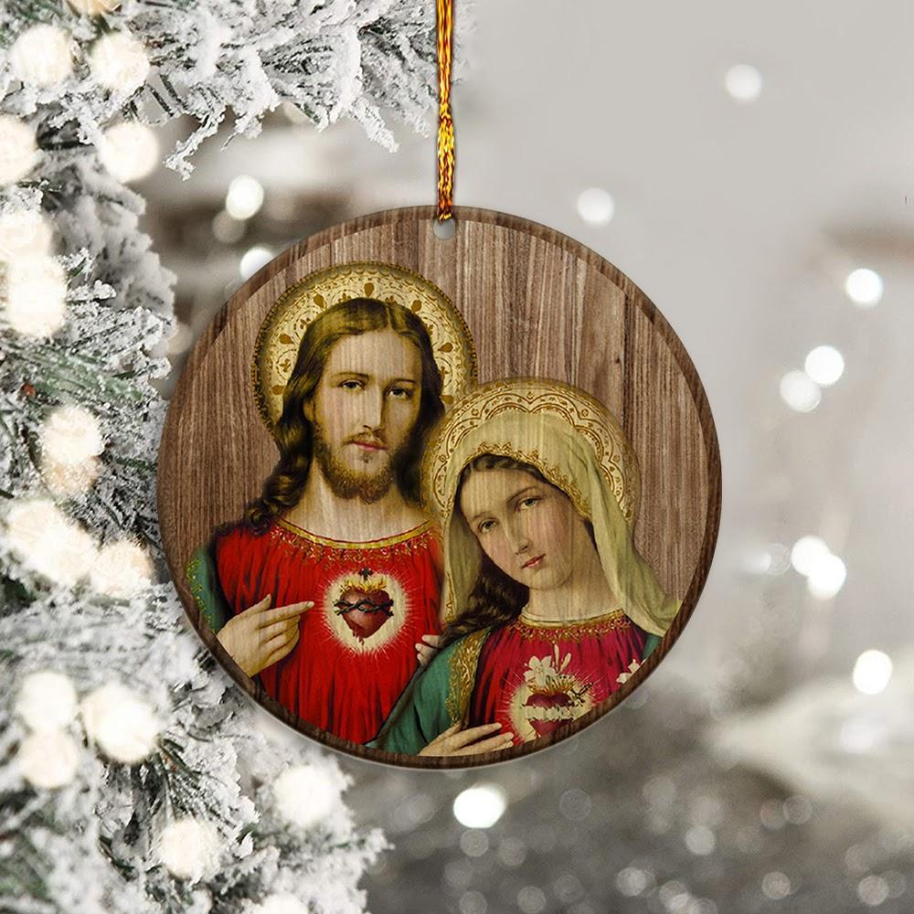 Wood Ornament Mother Mary And Jesus - OodieGang