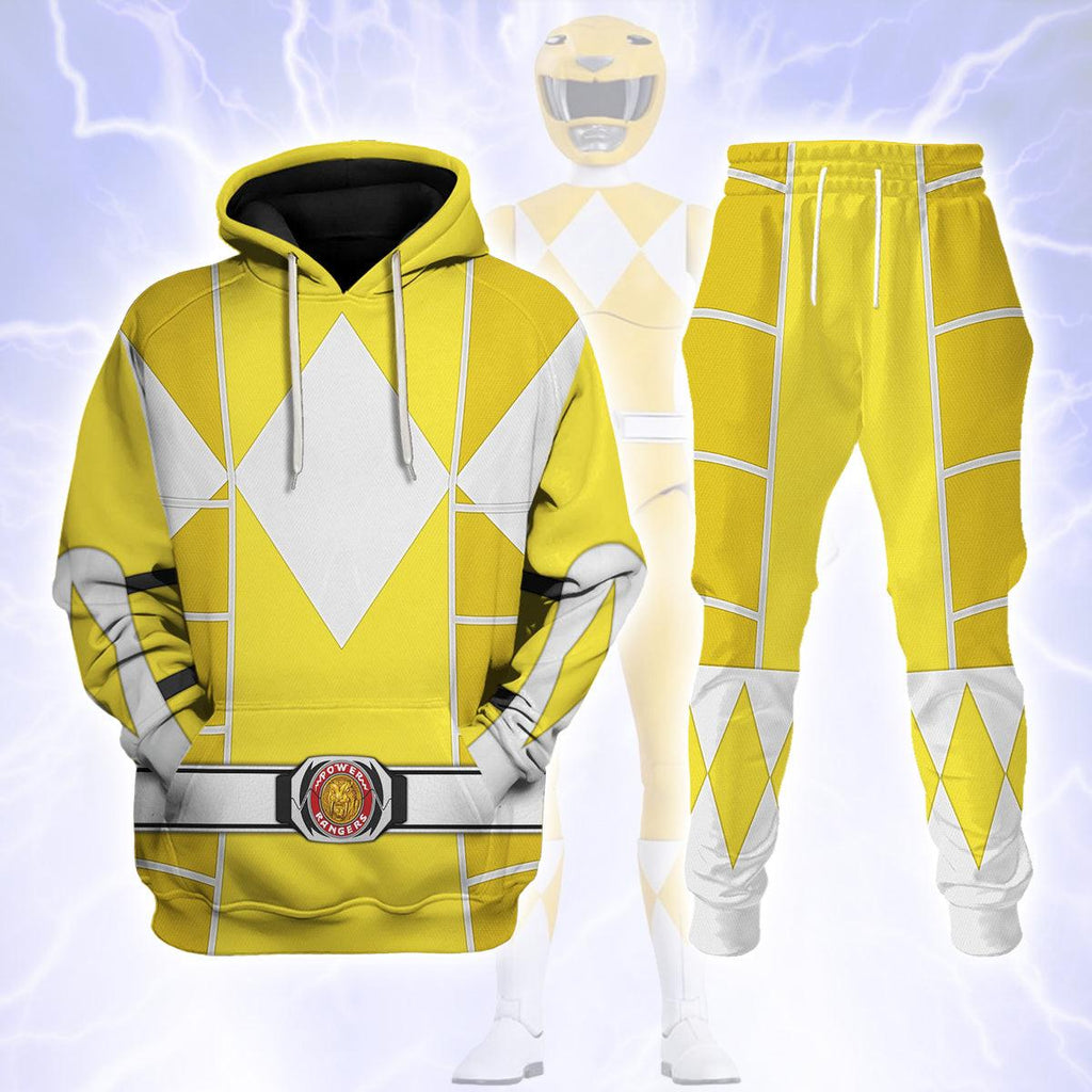 Yellow Ranger Mighty Morphin Cosplay Hoodies Sweatshirt T-shirt Hawaiian - CustomsPig.com