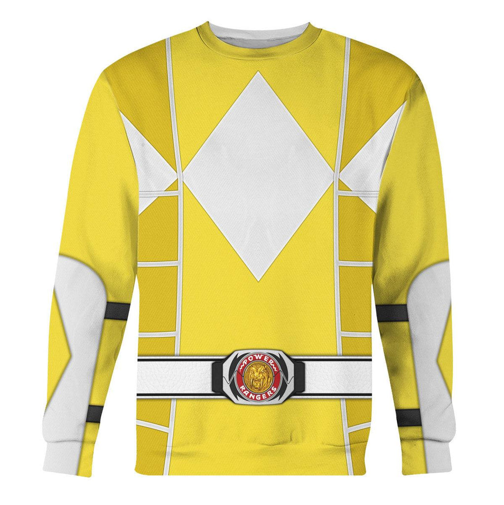 Yellow Ranger Mighty Morphin Cosplay Hoodies Sweatshirt T-shirt Hawaiian - OodieGang.com