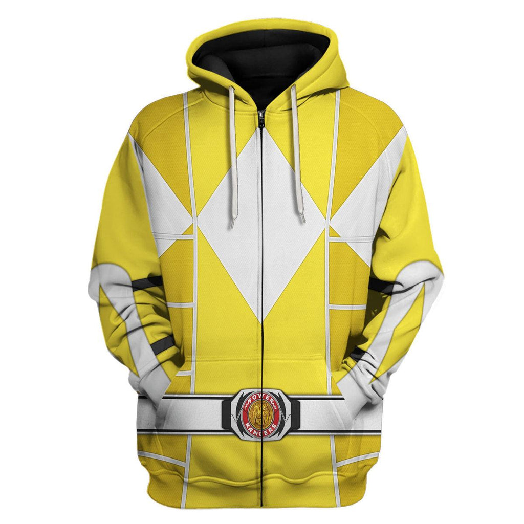 Yellow Ranger Mighty Morphin Cosplay Hoodies Sweatshirt T-shirt Hawaiian - OodieGang.com