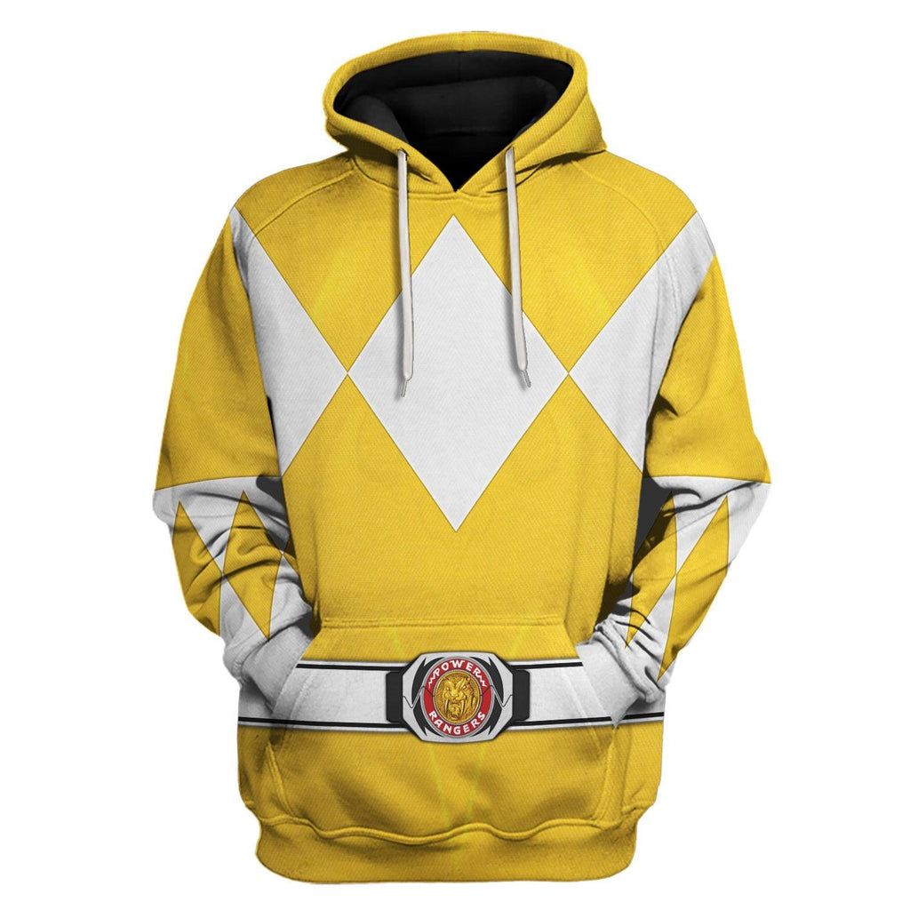 Yellow Ranger Mighty Morphin Hoodies Sweatshirt T-shirt Hawaiian Tracksuit - OodieGang.com