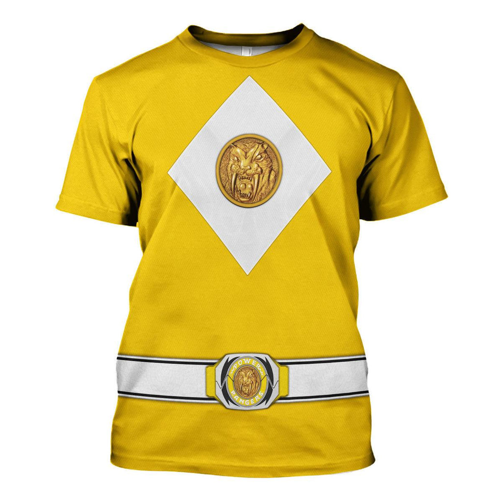 Yellow Ranger Mighty Morphin The Movie (1995) Hoodies Sweatshirt T-shirt Hawaiian - OodieGang.com